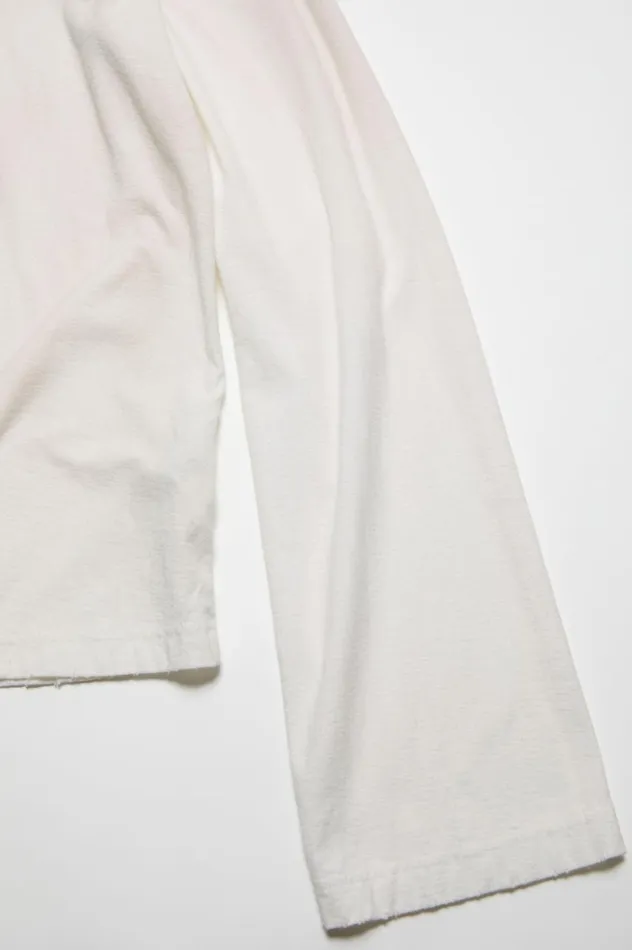 Acne Studios Logo Tshirt 8211 Relaxed Fit Dusty White Women Tshirts