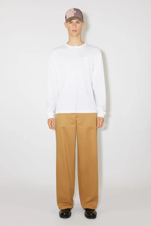 Acne Studios Long Sleeve Tshirt Regular Fit Optic White Men Tshirts