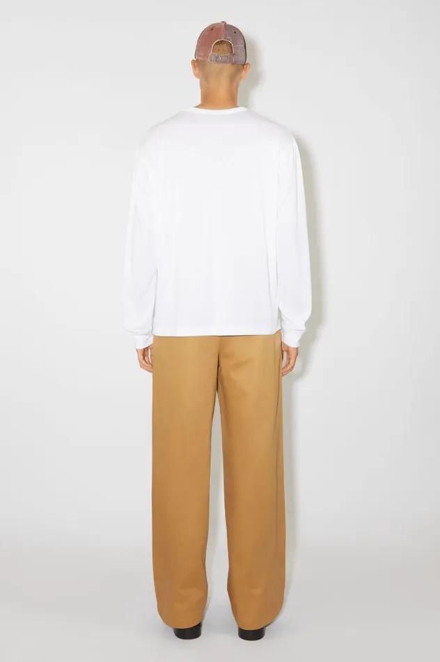 Acne Studios Long Sleeve Tshirt Regular Fit Optic White Men Tshirts