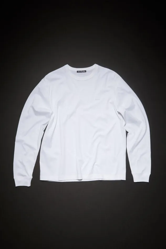 Acne Studios Long Sleeve Tshirt Regular Fit Optic White Men Tshirts