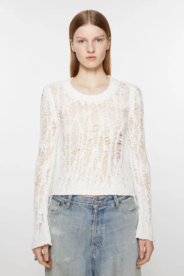 Acne Studios Loose Knit Sweater Off White Women Knitwear