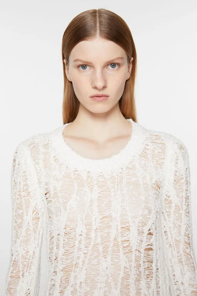 Acne Studios Loose Knit Sweater Off White Women Knitwear