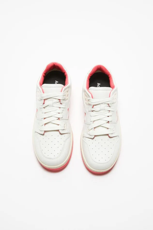 Acne Studios Low Top Sneakers Whiteelectric Pink Women Shoes