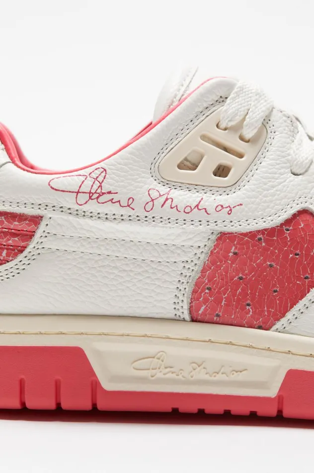 Acne Studios Low Top Sneakers Whiteelectric Pink Women Shoes