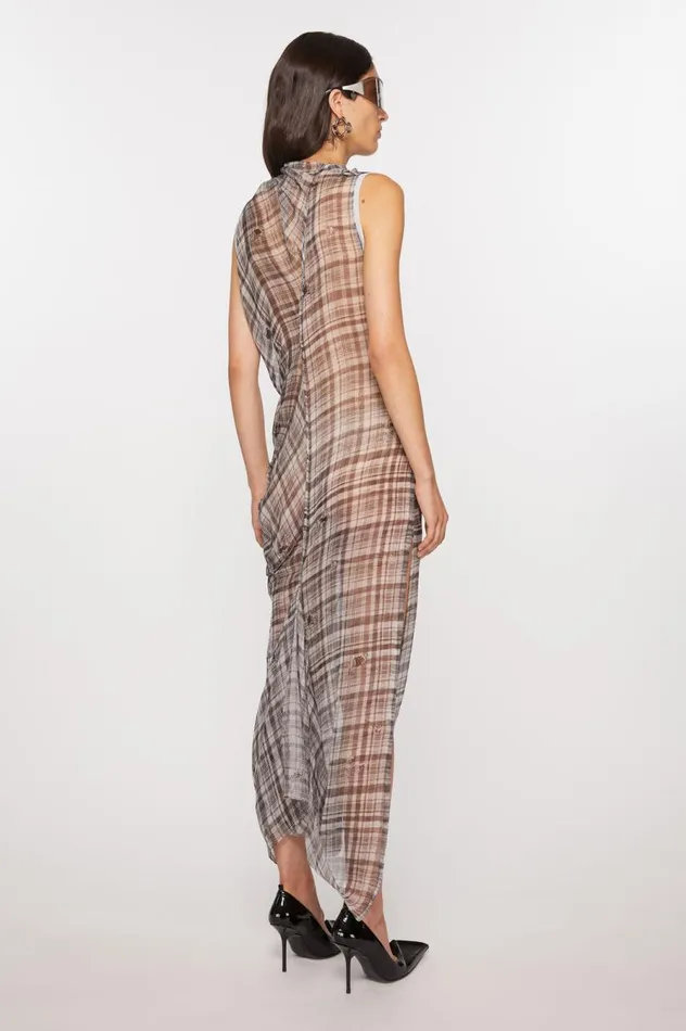 Acne Studios Mesh Check Dress Black Women Dresses