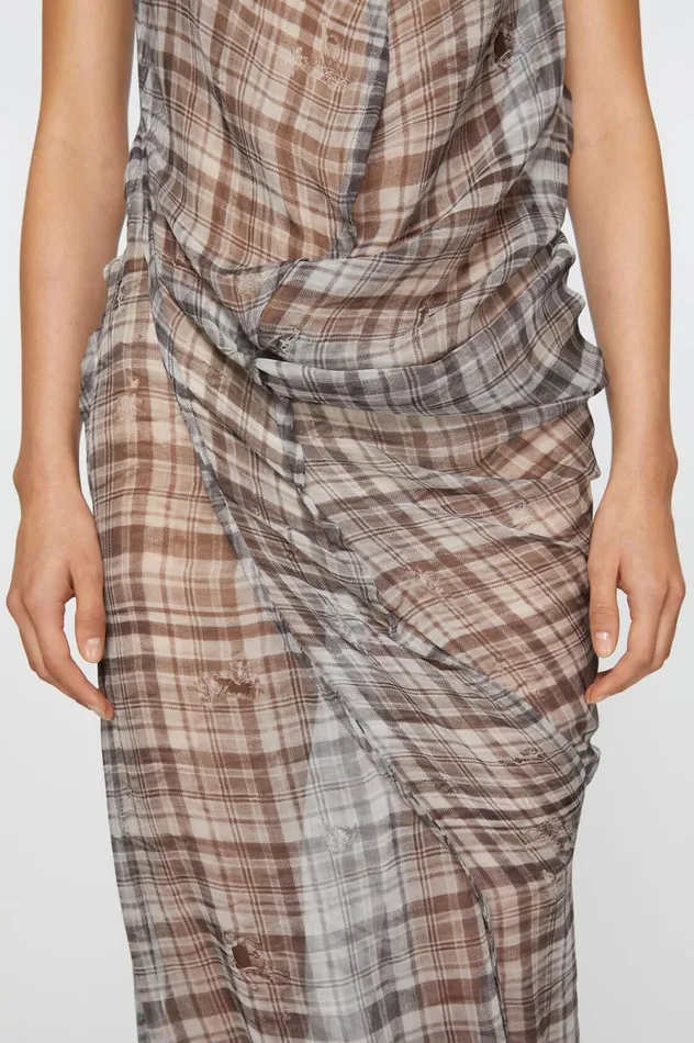 Acne Studios Mesh Check Dress Black Women Dresses