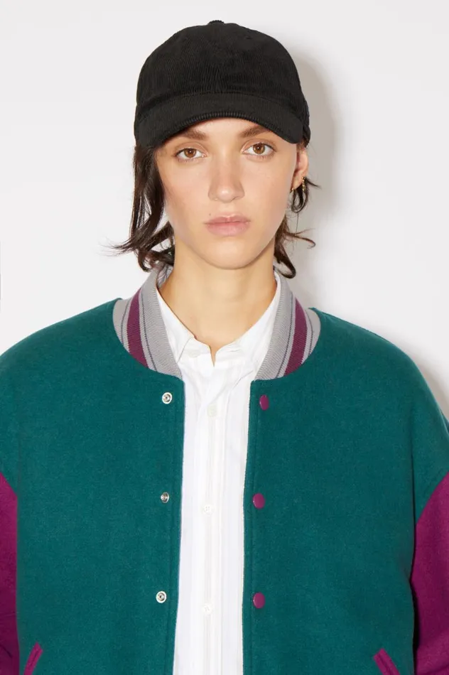 Acne Studios Micro Face Patch Cap Black Women Hats
