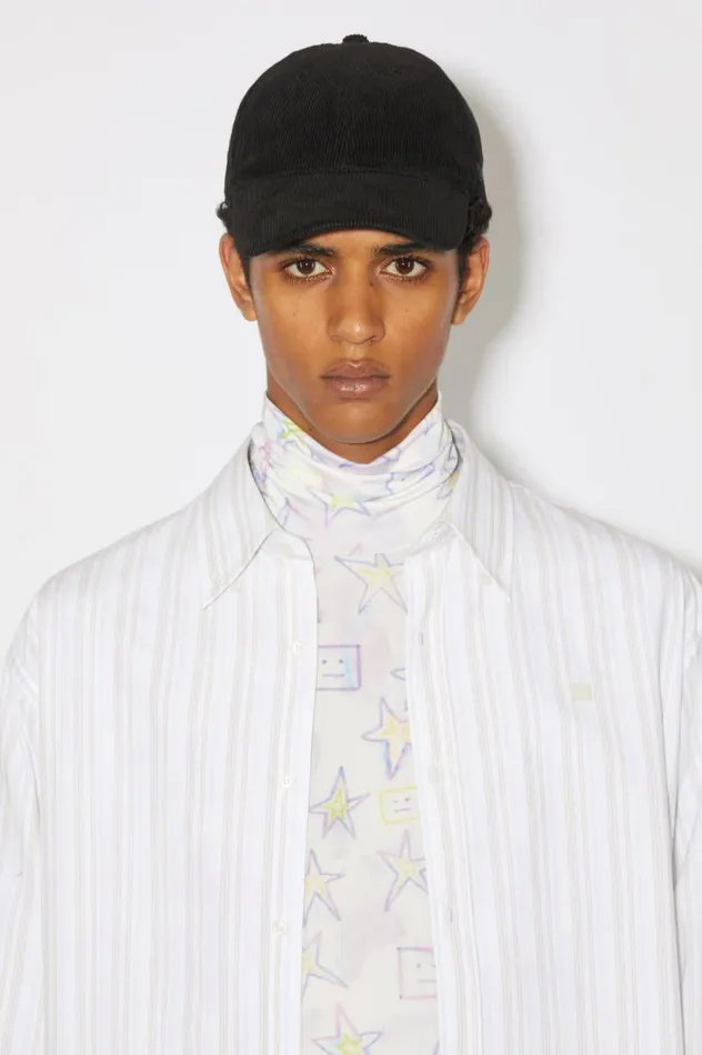Acne Studios Micro Face Patch Cap Black Women Hats