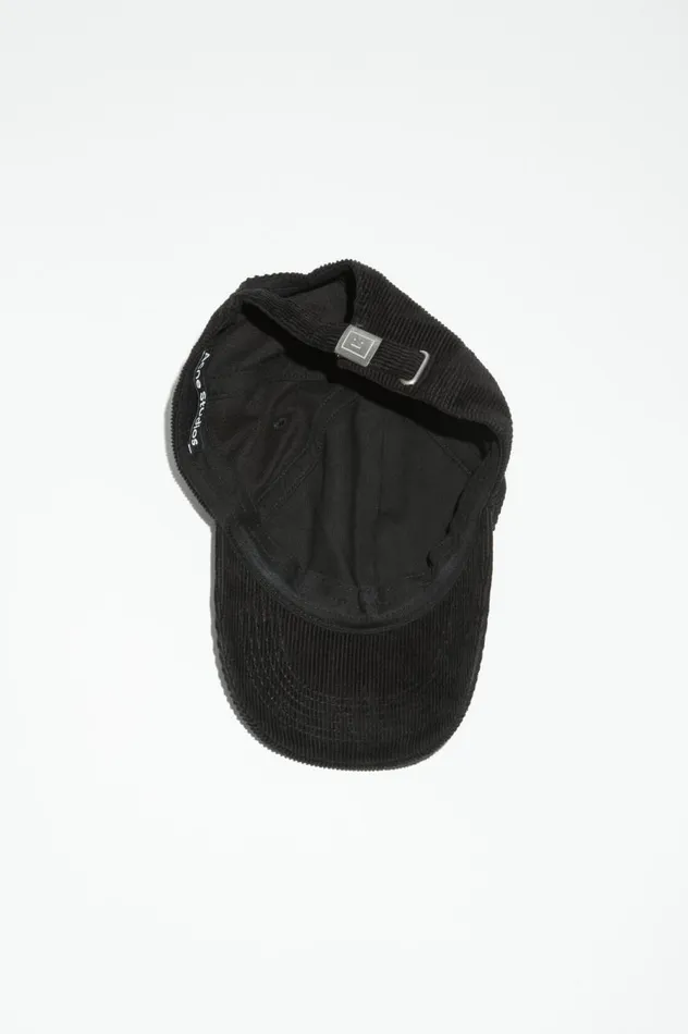 Acne Studios Micro Face Patch Cap Black Women Hats