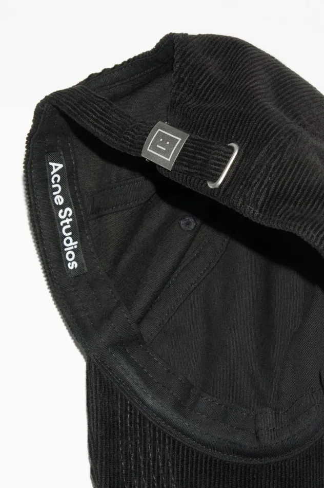Acne Studios Micro Face Patch Cap Black Women Hats