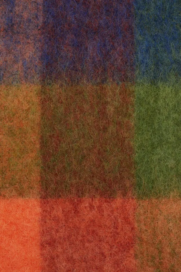 Acne Studios Mohair Checked Scarf Orangegreen Men Scarves