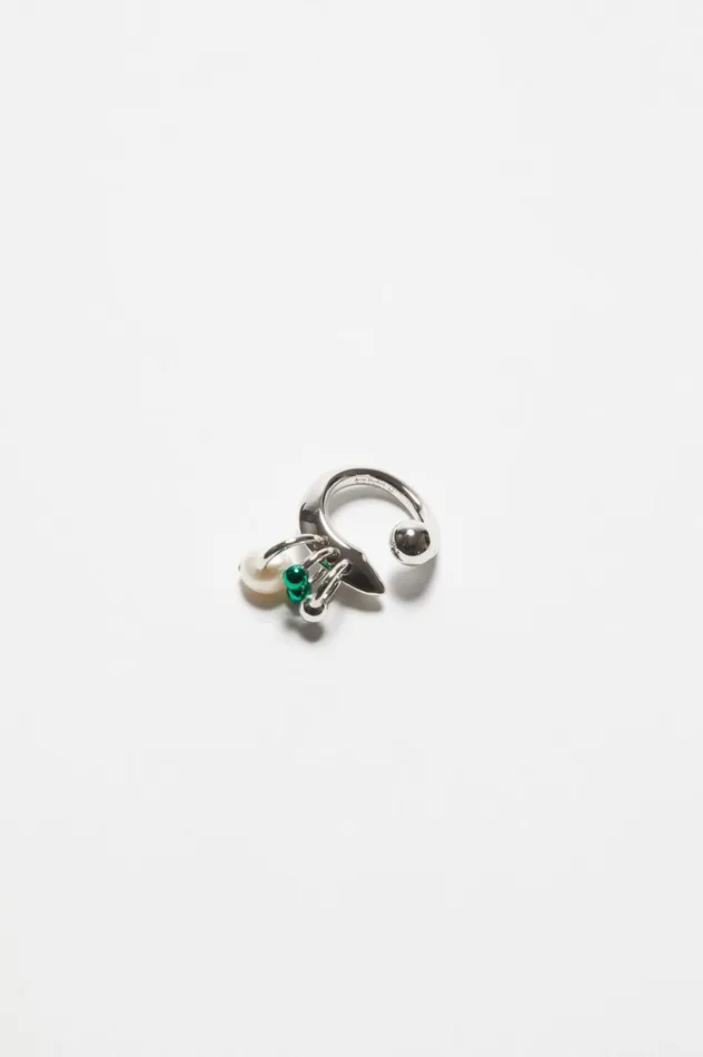 Acne Studios Multi Charm Ring Silvergreen Women Jewellery