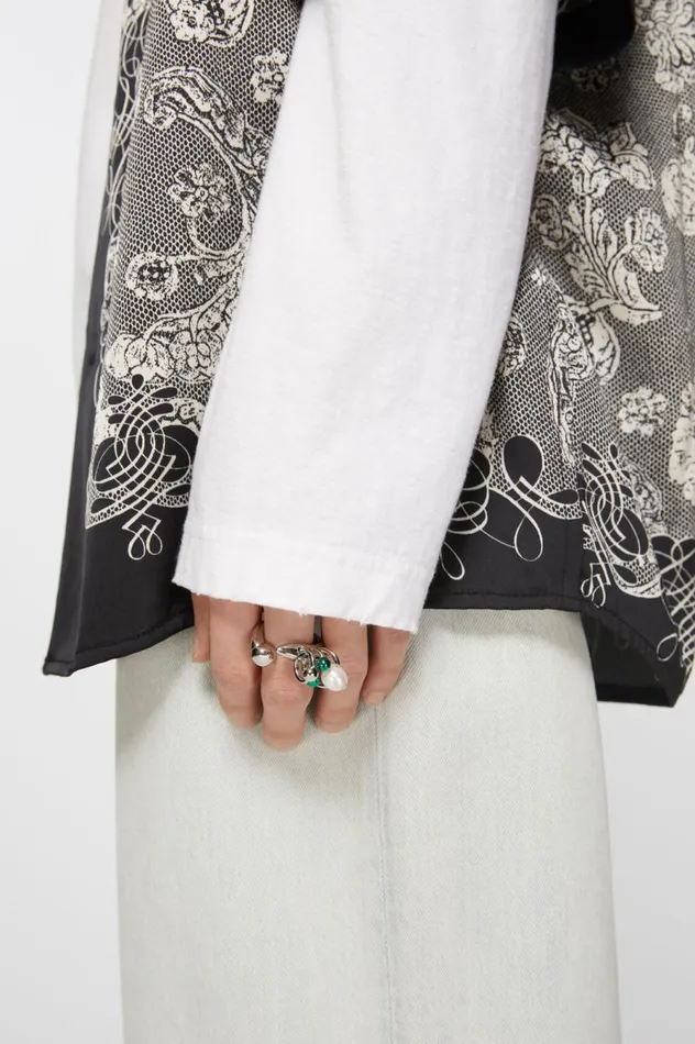 Acne Studios Multi Charm Ring Silvergreen Women Jewellery