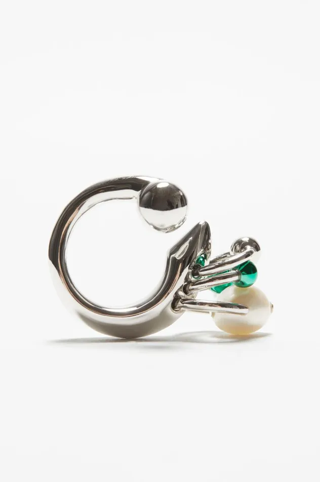 Acne Studios Multi Charm Ring Silvergreen Women Jewellery