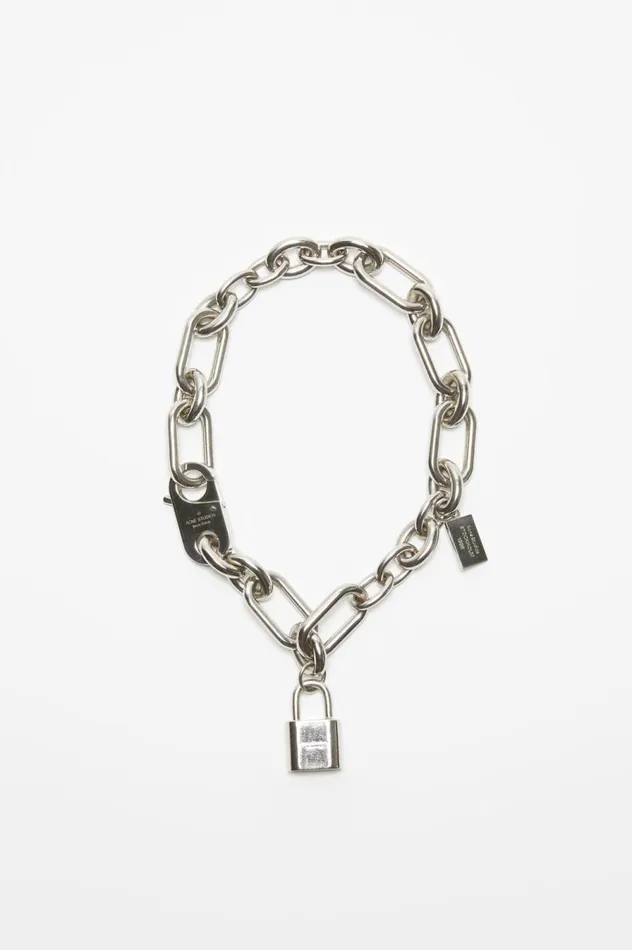 Acne Studios Padlock Chain Bracelet Silver Men Jewellery
