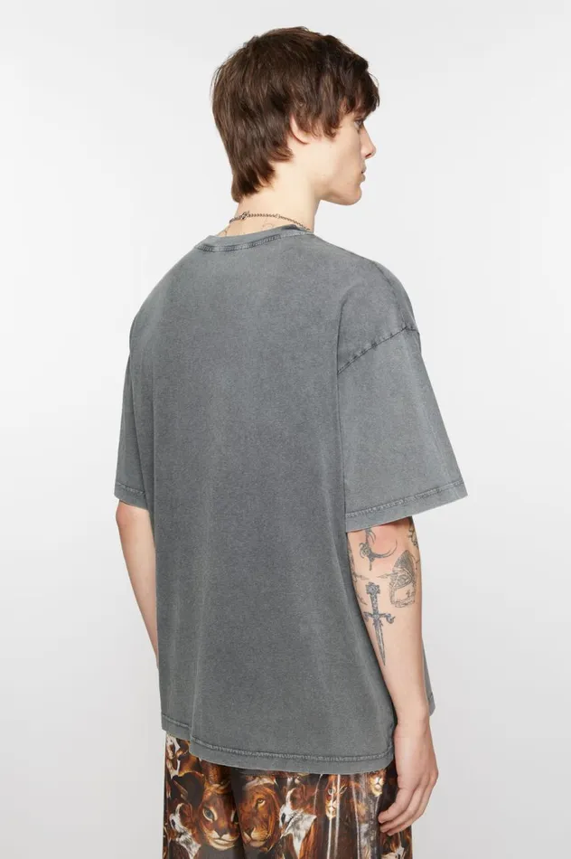Acne Studios Print Tshirt 8211 Relaxed Fit Faded Black Men Tshirts