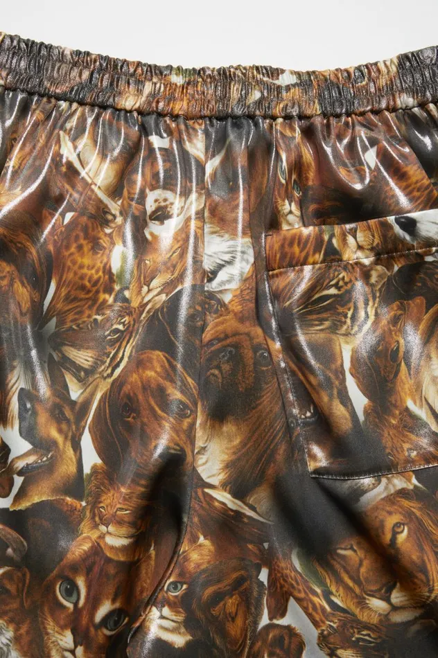 Acne Studios Print Trousers Brownmulti Men Trousers