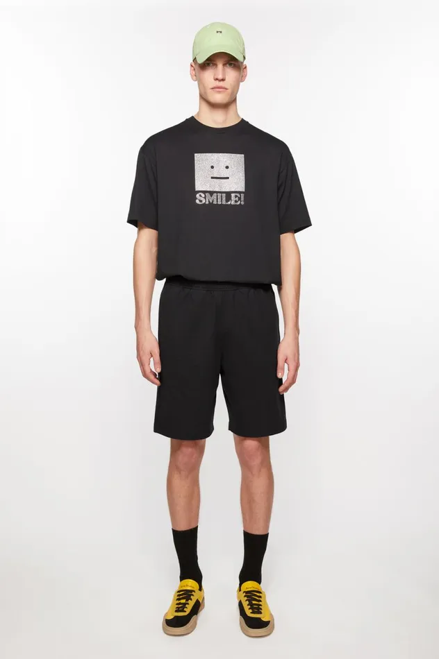 Acne Studios Printed Sweat Shorts Black Women Shorts
