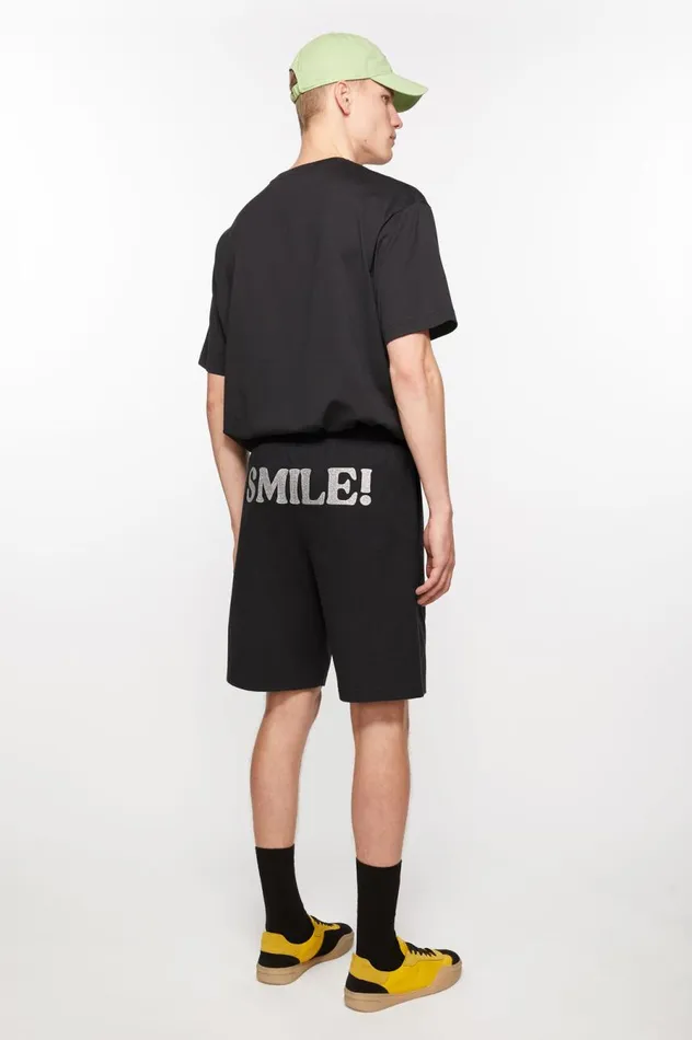 Acne Studios Printed Sweat Shorts Black Women Shorts