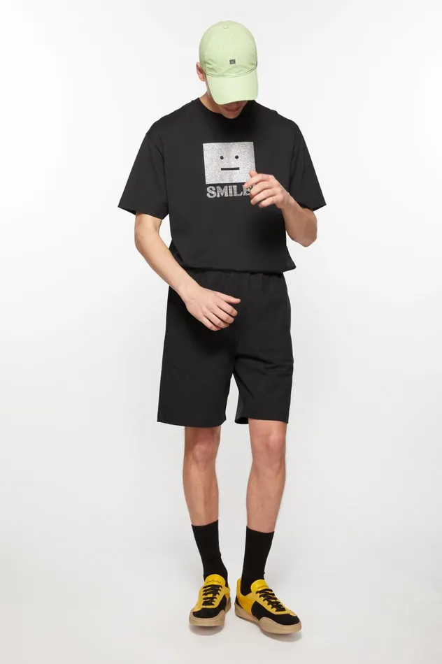 Acne Studios Printed Sweat Shorts Black Women Shorts