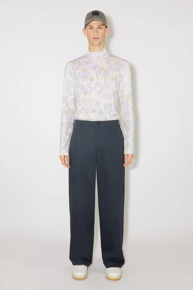 Acne Studios Printed Top 8211 Fitted Fit Pale Pinkmulti Men Tshirts