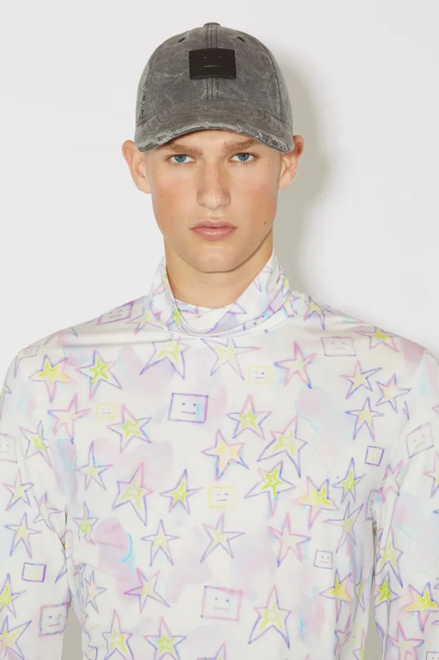 Acne Studios Printed Top 8211 Fitted Fit Pale Pinkmulti Men Tshirts
