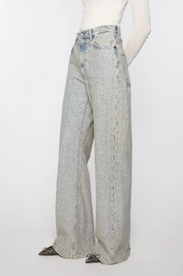 Acne Studios Relaxed Fit Jeans 8211 2022 Monogram Bluebeige Women Jeans