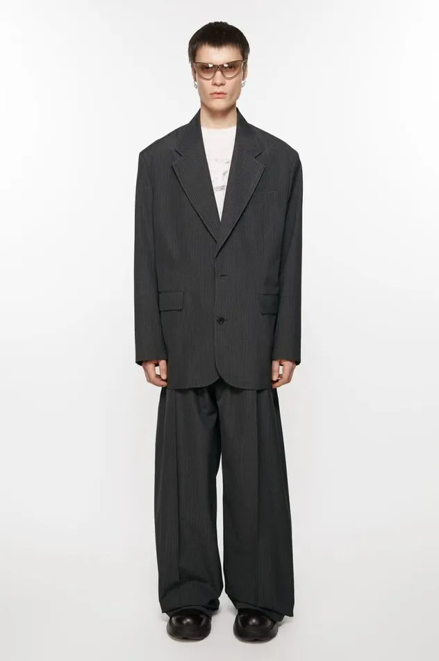 Acne Studios Relaxed Fit Suit Jacket Anthracite Grey Men Suit Jackets