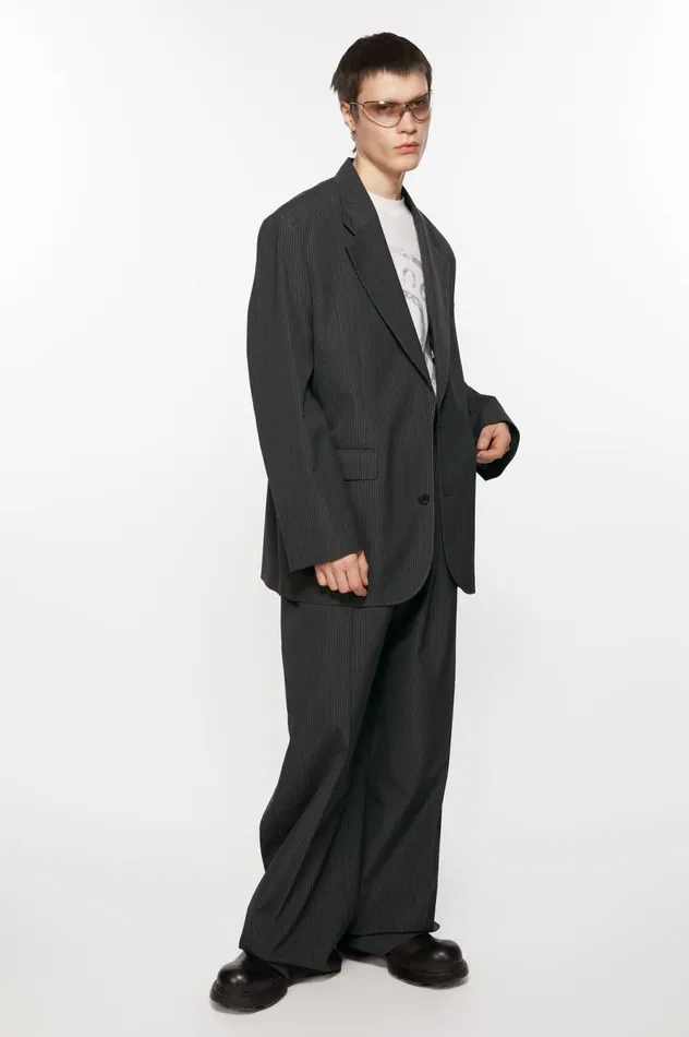 Acne Studios Relaxed Fit Suit Jacket Anthracite Grey Men Suit Jackets
