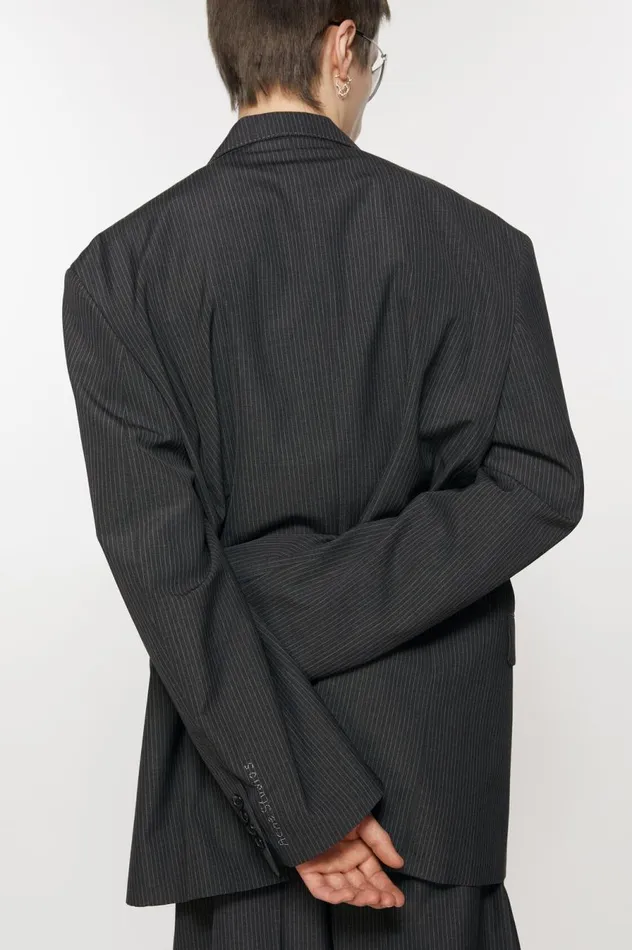 Acne Studios Relaxed Fit Suit Jacket Anthracite Grey Men Suit Jackets