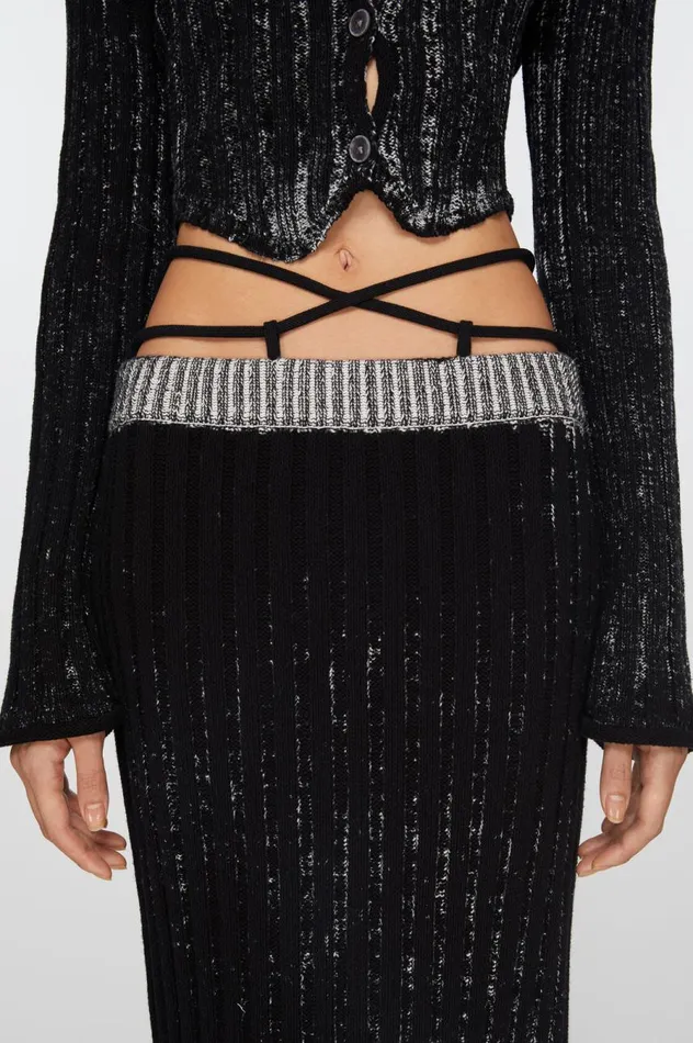 Acne Studios Rib Skirt Blackwhite Women Skirts