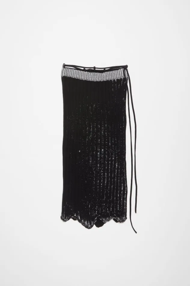 Acne Studios Rib Skirt Blackwhite Women Skirts