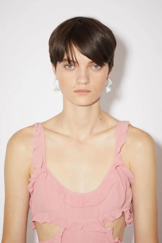 Acne Studios Roses Earrings White Men Jewellery
