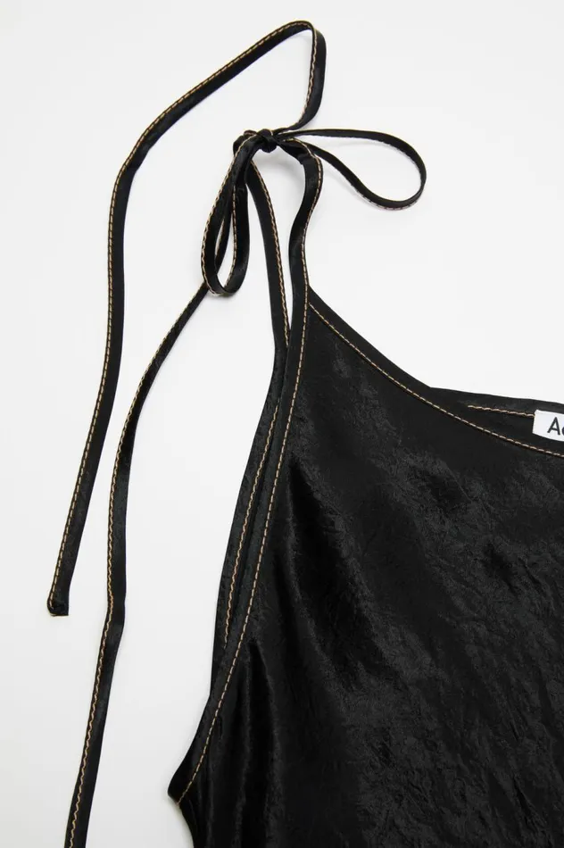 Acne Studios Satin Dress Black Women Dresses
