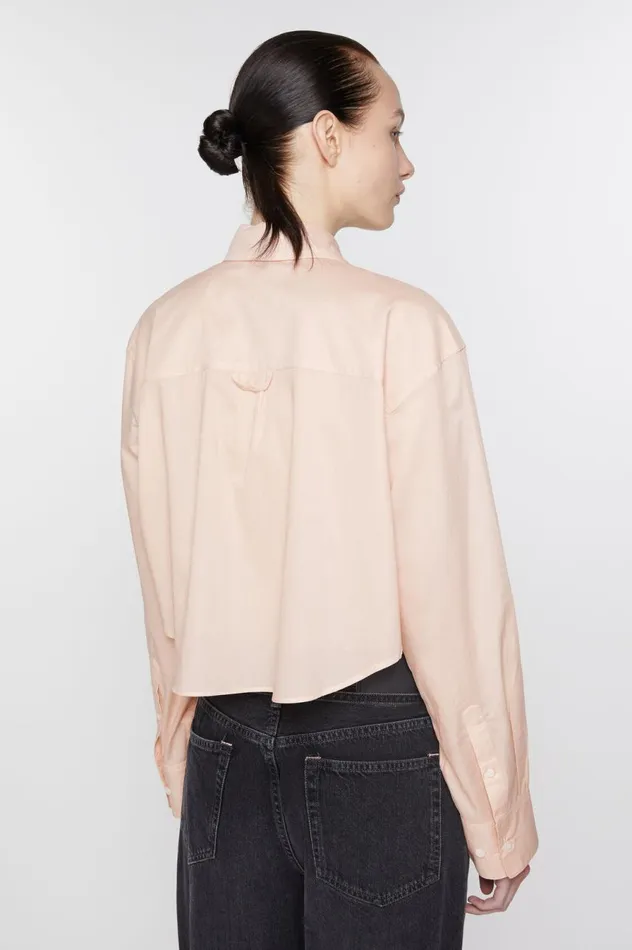Acne Studios Shirt Logo Embroidery Dusty Pink Women Shirts and Blouses