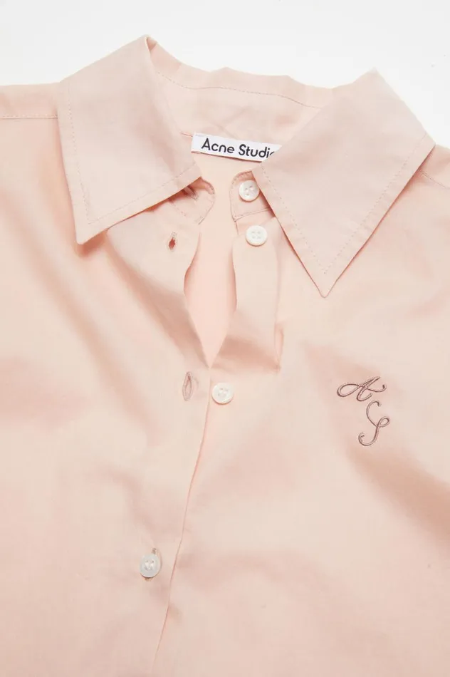 Acne Studios Shirt Logo Embroidery Dusty Pink Women Shirts and Blouses