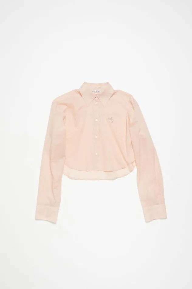 Acne Studios Shirt Logo Embroidery Dusty Pink Women Shirts and Blouses