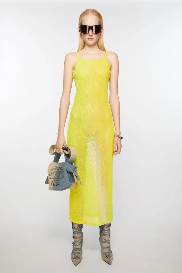 Acne Studios Strap Dress Acid Yellow Women Dresses