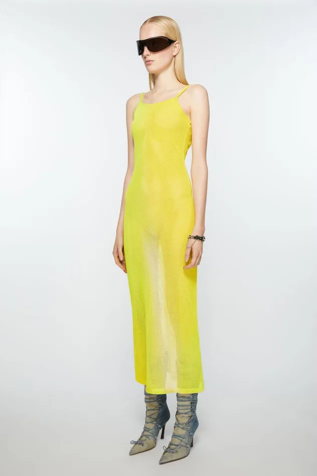 Acne Studios Strap Dress Acid Yellow Women Dresses