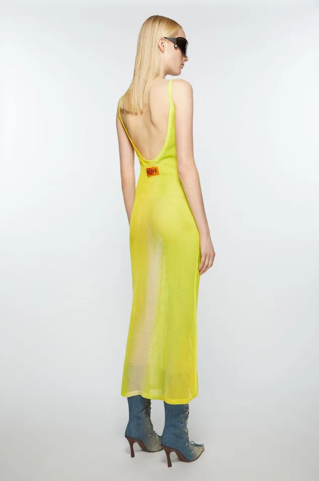Acne Studios Strap Dress Acid Yellow Women Dresses