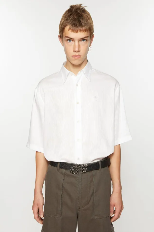 Acne Studios Stripe Buttonup Shirt White Men Shirts