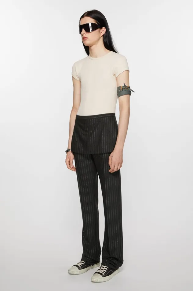 Acne Studios Tailored Pinstripe Trousers Black Men Trousers