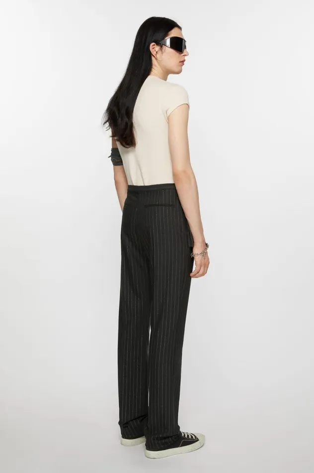 Acne Studios Tailored Pinstripe Trousers Black Men Trousers