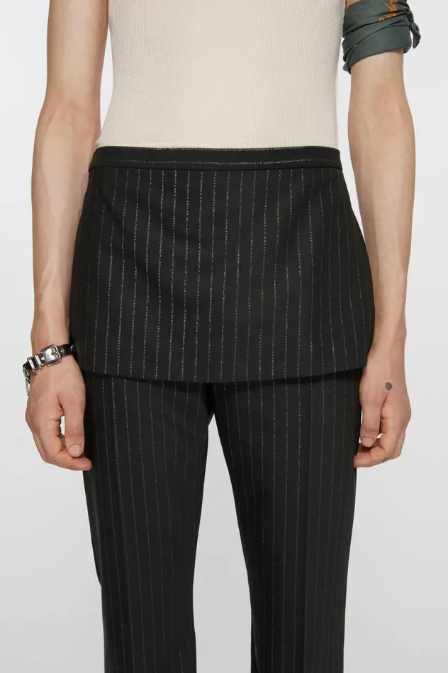 Acne Studios Tailored Pinstripe Trousers Black Men Trousers