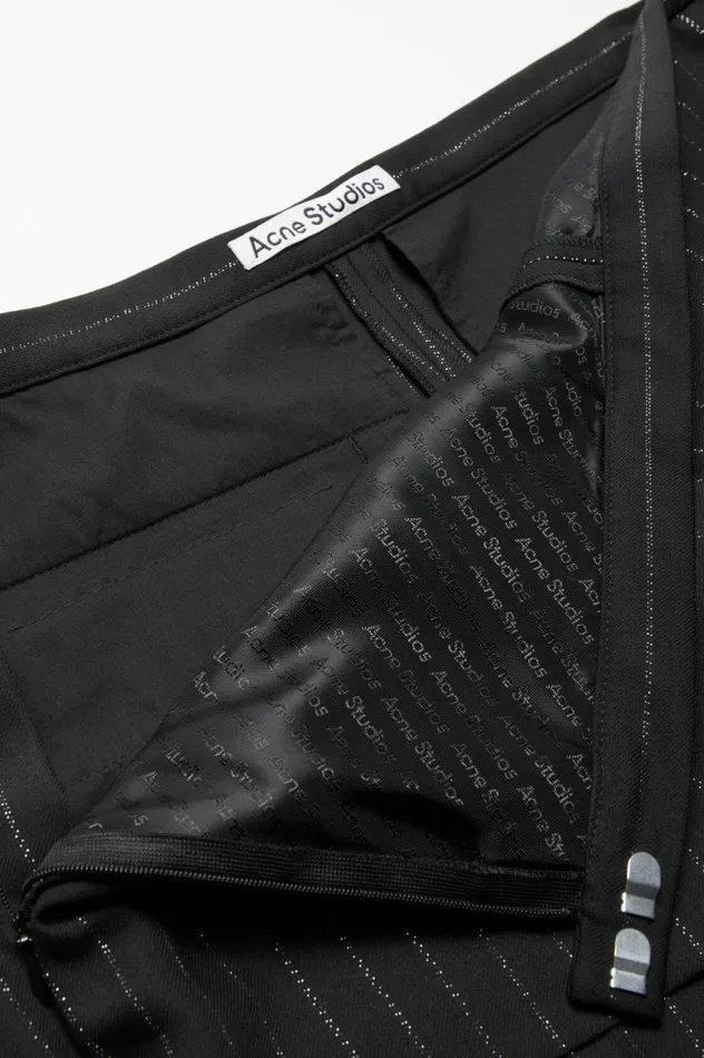 Acne Studios Tailored Pinstripe Trousers Black Men Trousers