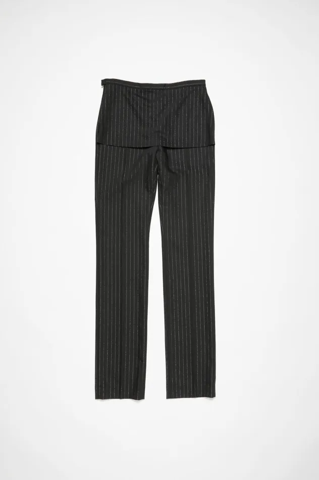 Acne Studios Tailored Pinstripe Trousers Black Men Trousers