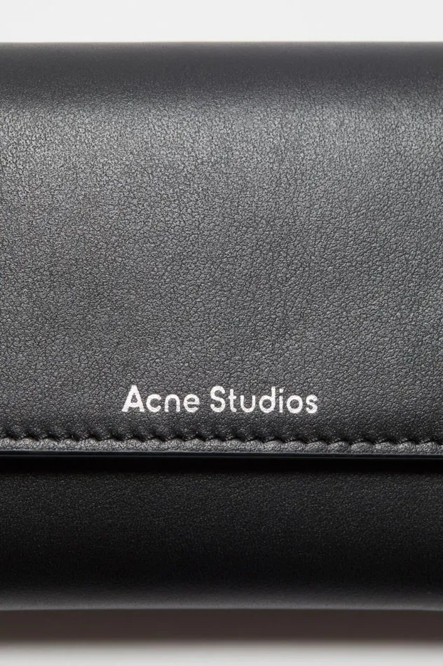 Acne Studios Trifold Leather Wallet Black Women Small Leather Goods