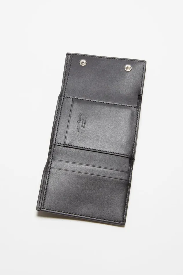 Acne Studios Trifold Leather Wallet Black Women Small Leather Goods