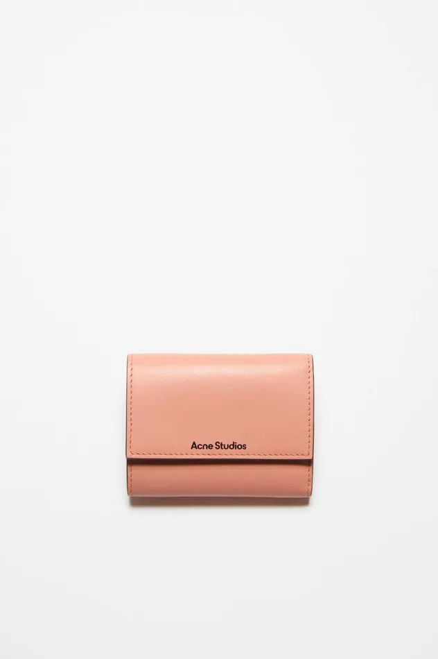 Acne Studios Trifold Leather Wallet Salmon Pink Women Small Leather Goods