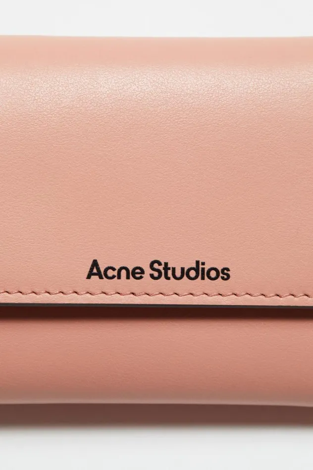 Acne Studios Trifold Leather Wallet Salmon Pink Women Small Leather Goods